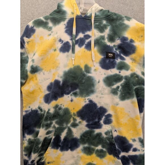 Vans Hoodie Mens Large Tie Dye Pullover Blue Green Yellow Kangaroo Pocket Skate - Picture 2 of 10